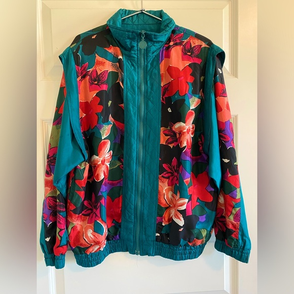 Vintage Jackets & Blazers - Vintage Floral Windbreaker